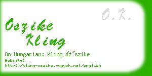 oszike kling business card